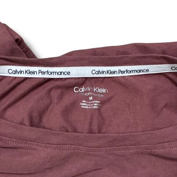 Calvin Klein Pink Performance Drawstring Tee Medium Oversized Activewear Top - Picture 8 of 9